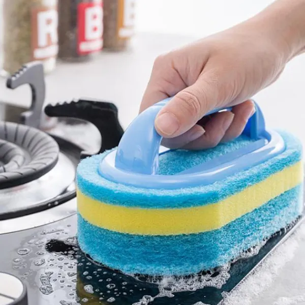 Online Svamp Rengöringsborste med Handtag, Svamp för Kök eller Badrum
