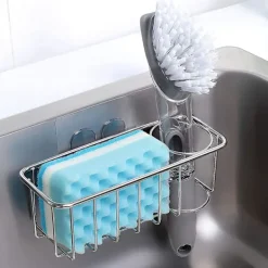 Outlet Svamphållare + diskborsthållare, 3 i 1 diskbänkshållare, 304 rostfritt stål rostfritt och vattentätt, självhäftande installation gratis borrning | Fyndiq Sink Caddy