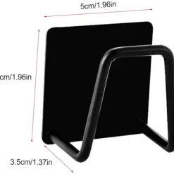 Clearance Svampställ i rostfritt stål, diskbänkssvampställ, självhäftande svamphållare, diskbänkssvamphållare, 4 stycken, svart 5*5cm