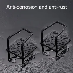 Clearance Svampställ i rostfritt stål, diskbänkssvampställ, självhäftande svamphållare, diskbänkssvamphållare, 4 stycken, svart 5*5cm