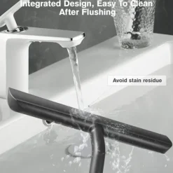 Clearance Svart duschskrapa, duschglsskrapa, duschskrapa med silikonfäste, silikonskrapa för badrum, glas, kakel, rengöring utan ränder