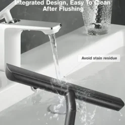 Hot Svart duschskrapa, duschglasskrapa, duschskrapa med silikonstöd, silikonskrapa för badrum, glas, kakel, rengöring utan ränder