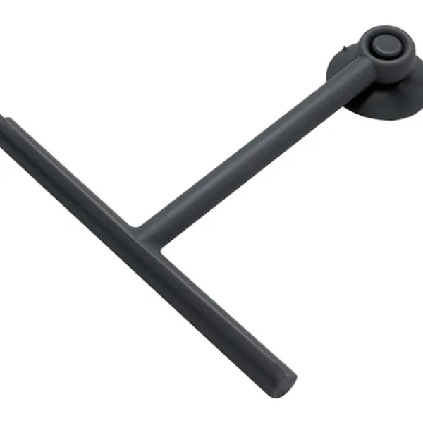 Svart Duschskrapa med Färgkrok och Sugpropp, Rengör Glas Harts och Gummi, Mått 23 x 22 x 3 cm och Vikt 0,1 kg, 2 års Garanti, R&D Desig