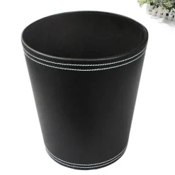 Sale Svart Läder Papperskorg Modern Design För Kök Badrum Kontor