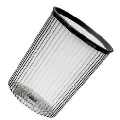 Clearance Svart Papperskorg för Hushållsbruk Stor Kapacitet Lättmonterat Lock Transparent Övre Ring