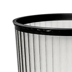 Clearance Svart Papperskorg för Hushållsbruk Stor Kapacitet Lättmonterat Lock Transparent Övre Ring