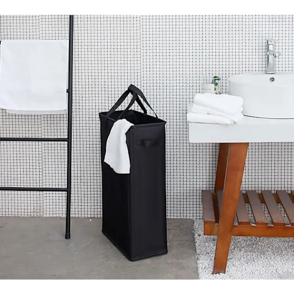 Online Svart smal tvättkorg, 39x19x62,5CM, bärbar tvättkorg