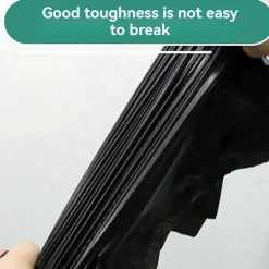 Best Svarta sopsäckar i plast med stor kapacitet, 100 st - Återvinningsbara sopsäckar med handtag för hem, kök, 32x52cm[D] Black