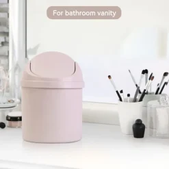 Best Svänglockshink, Mini-soptunna i plast med svänglock, Mini-papperskorg Badrumshinkar, Skrivbord Kompakt design Kosmetisk hink, Liten skrivbordsavfallssopkorg | Fyndiq Cream