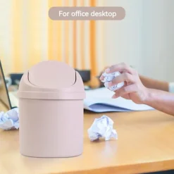 Best Svänglockshink, Mini-soptunna i plast med svänglock, Mini-papperskorg Badrumshinkar, Skrivbord Kompakt design Kosmetisk hink, Liten skrivbordsavfallssopkorg | Fyndiq Cream