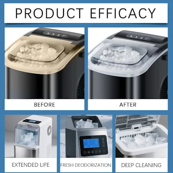 Sale unbranded 10Table Rengöringstabletter för ismaskiner Tar bort envis lukt Effektiv rengöring