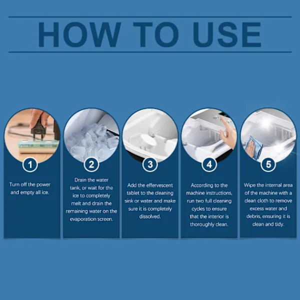 Sale unbranded 10Table Rengöringstabletter för ismaskiner Tar bort envis lukt Effektiv rengöring