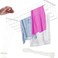 Discount Taktork för tvätt, 5 stänger, 180 cm, badrum, balkong [CO]