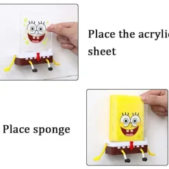 Hot Tecknad svamphållare med svamp, kökssvampar Spongebob-hållare, diskbänkshylla svamp avloppshylla-FS-