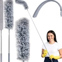New Unbranded Telescopic dust brush with two attachments - Enklare rengöring under soffan - Städmopp - Easyclean - Dammvippa