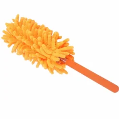 Online Teleskopisk dammvippa avtagbar tvättbar 72 cm Chenille dammborttagningsverktyg för hemstädning orange