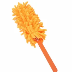 Online Teleskopisk dammvippa avtagbar tvättbar 72 cm Chenille dammborttagningsverktyg för hemstädning orange