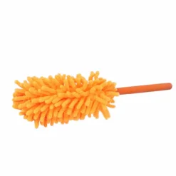 New Teleskopisk dammvippa 72cm Avtagbar Tvättbar Chenille Dammtorkare Hemstädning Orange