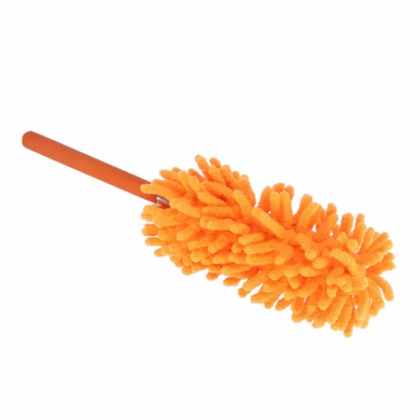 New Teleskopisk dammvippa 72cm Avtagbar Tvättbar Chenille Dammtorkare Hemstädning Orange