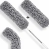 Outlet Teleskopisk dammvippa set om 2 mikrofibertips Lång teleskopisk dammvippa Utdragbar i rostfritt stål tvättbar dammvippa för att rengöra fönster, element | Fyndiq