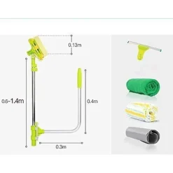 DMstore Teleskopisk Fönsterrengörare - U-formad Gummiskrapa - Lättåtkomlig