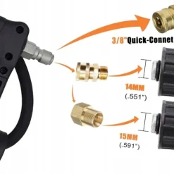 Clearance Rosfix Teleskopisk Tvättlans 1,5-6,3M – 4000 PSI | Aluminium | 5 Munstycken | Kompatibel med Karcher HD HDS