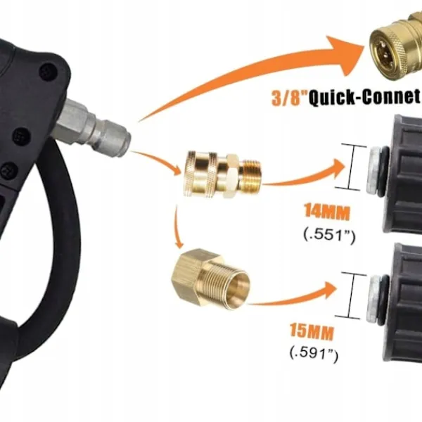 Clearance Rosfix Teleskopisk Tvättlans 1,5-6,3M – 4000 PSI | Aluminium | 5 Munstycken | Kompatibel med Karcher HD HDS