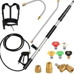 Discount Northio Teleskopstav för högtryckstvätt 550 cm förlängningsstav set med 5 sprutmunstycken teleskopisk högtryckstvätt