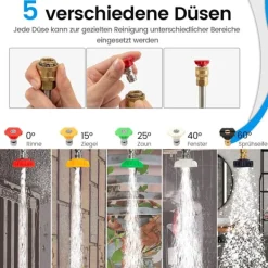 Discount Northio Teleskopstav för högtryckstvätt 550 cm förlängningsstav set med 5 sprutmunstycken teleskopisk högtryckstvätt