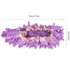 Discount Återanvändbar Avtagbar Tvättbar Golvrengöring Tofflor Moppskor Skydd - Lila