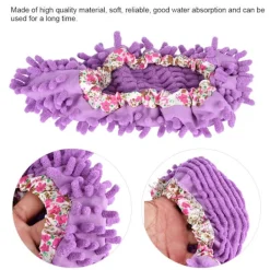 Discount Återanvändbar Avtagbar Tvättbar Golvrengöring Tofflor Moppskor Skydd - Lila