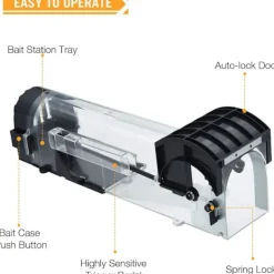 Hot Generic Återanvändbar Råttfälla Musfälla Giftfri Miljövänlig one size Vit