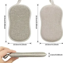 Hot Återanvändbara Mikrofiber Antibakteriella Tvättbara Disksvampar Skursvampar Dubbelsvamp för Non-Stick Pannor Grytor (4st Svampar)