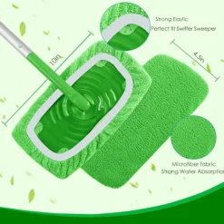 Återanvändbara mikrofibermoppdynor för Swiffer Sweeper Mop - torra sop- och våtmoppdynor för hushållsrengöring - 4-pack