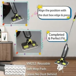 Online Återanvändbara moppdynor för Vacmop VM252 VM250 VM200 VM190 ErsättningsmoppdynorKvalitetsgåvor As Shown