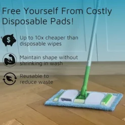 Outlet Återanvändbara Moppdynor för Flash Speedmop Heavy Duty Mikrofiber Våta & Torra Rengöringsmoppdynor Maskintvättbara Upp till 100x (4-pack)