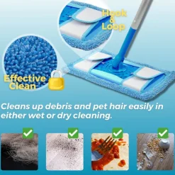 Outlet Återanvändbara Moppdynor för Flash Speedmop Heavy Duty Mikrofiber Våta & Torra Rengöringsmoppdynor Maskintvättbara Upp till 100x (4-pack)