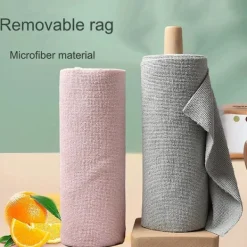 Återanvändbara Rengöringsdukar Hushålls Mikrofiber Handduksrullar Disktrasor Tvätta Pappershandduksersättning Grå