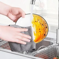 Återanvändbara Rengöringsdukar Hushålls Mikrofiber Handduksrullar Disktrasor Tvätta Pappershandduksersättning Grå