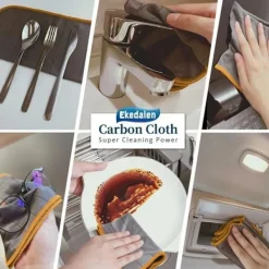 New Återanvändbara rengöringsdukar i kolfiber - 6-pack - 40 x 40 cm, Rengöring av köksredskap, detaljer