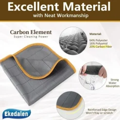 New Återanvändbara rengöringsdukar i kolfiber - 6-pack - 40 x 40 cm, Rengöring av köksredskap, detaljer