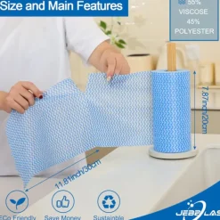 Clearance Återanvändbara rengöringsdukar Engångs rengöringsduk Diskduk Diskhanddukar Disktrasor Allrengöringsdukar på rulle - 2 rullar