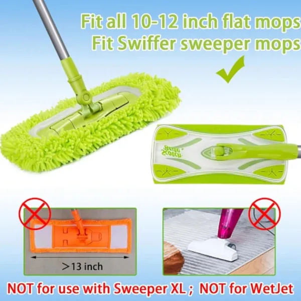 Clearance Återanvändbara torrmoppdukar i mikrofiber för våtmoppar Kompatibla med Swiffer Sweeper Mop Ersättningsmoppar för rengöring av golv med hårda träytor... | Fyndiq