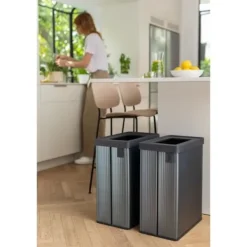 Hot CURVER Återvinningskärl - VERTO - - 54 L - Pärlgrå