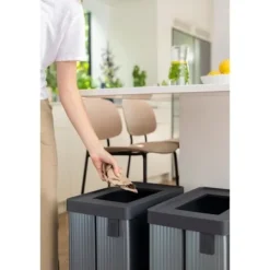 Hot CURVER Återvinningskärl - VERTO - - 54 L - Pärlgrå