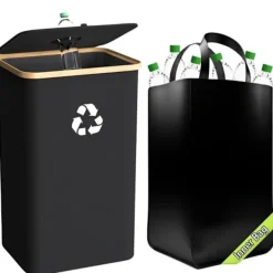 Discount Återvinningskärl för hushållsbruk inomhus, Stor 100L (26 gallon) återvinningskärl med avtagbart lock, återanvändbart