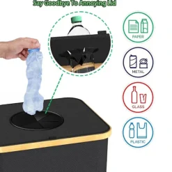 Discount Återvinningskärl för hushållsbruk inomhus, Stor 100L (26 gallon) återvinningskärl med avtagbart lock, återanvändbart