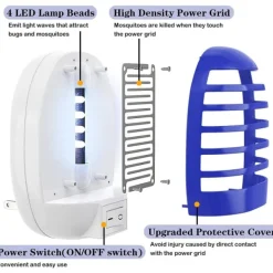 Discount TG 4st Elektrisk Flugdödare, Myggdödare Lampa, Elektrisk Insektsfälla