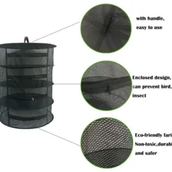 Best Tier Ört Tork, 60cm Hängande Torknät, 20cm Skiktdistans, Hopfällbart Torknät för Hydroponik, Fisk, Ogräs - 1st