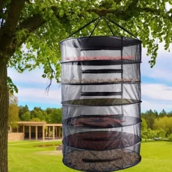 Best Tier Ört Tork, 60cm Hängande Torknät, 20cm Skiktdistans, Hopfällbart Torknät för Hydroponik, Fisk, Ogräs - 1st